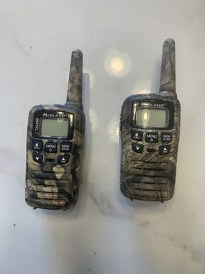 Midland GXT850 X-Tra Walkie Talkie Set 2 Camo GMRS/FRS Handheld Radios NoCharger