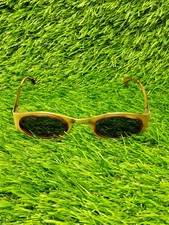 Vintage Exces E550 E11 Aged Matte Gold Tortoise Oval Sunglasses Italy