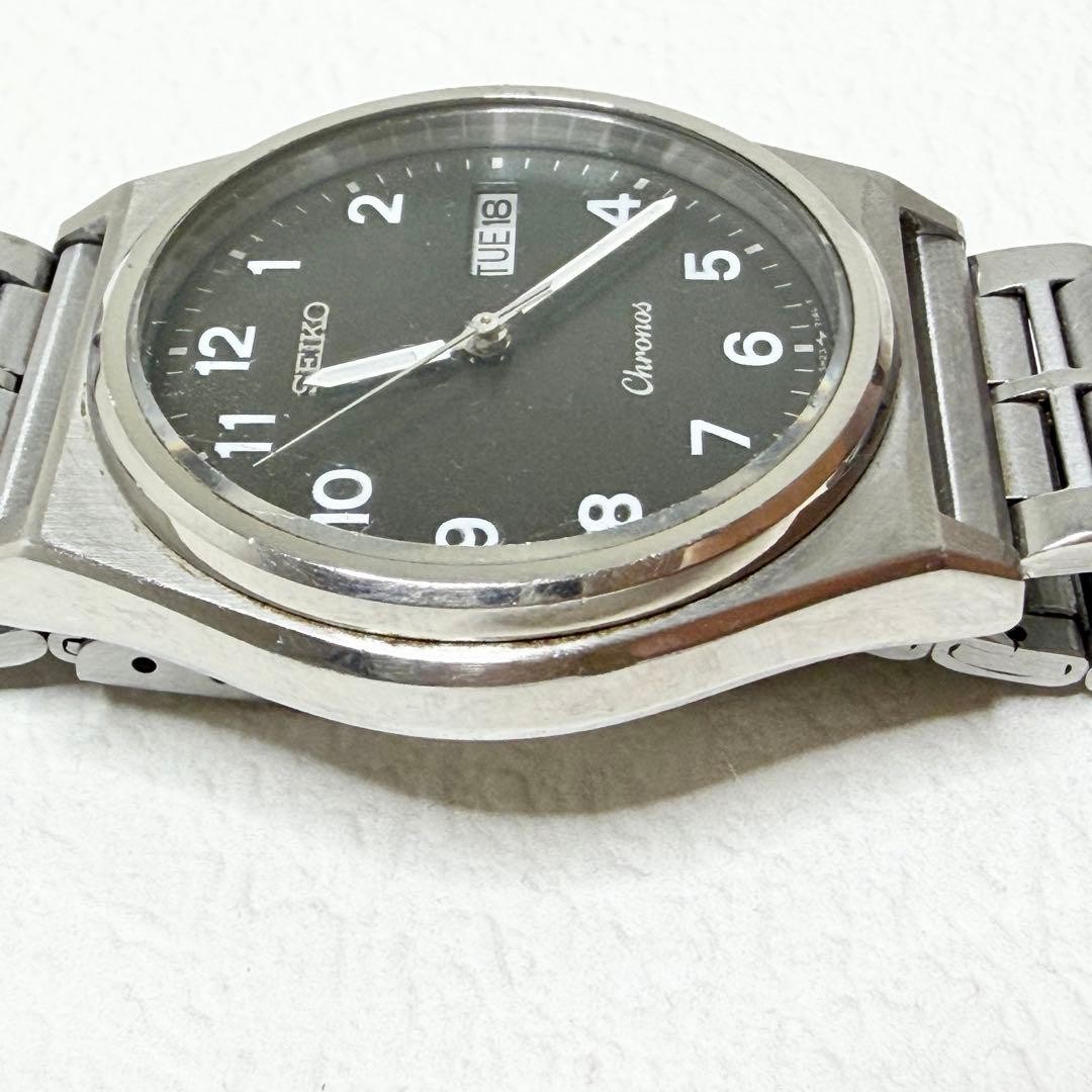Vintage SEIKO Chronos 5H23-7060 Quartz Men's Watch 33mm New