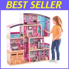 Pink 4-Foot Tall Dollhouse with Lights & Sounds