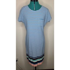 Barbour blue striped short sleeve shirt dress - 10
