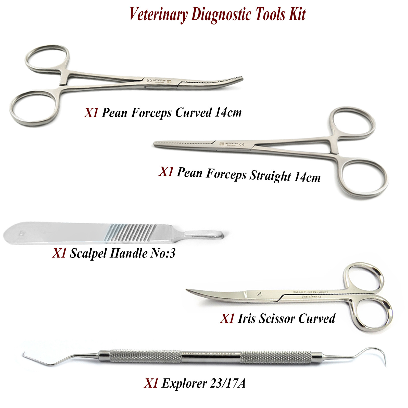 Dental Veterinary Surgery Tools Veterinarian Medical Examination Diagnostic Kit