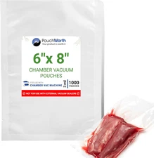 1,000 Pcs Clear 6" X 8", 3 Mil Vacuum Chamber Bags Great for Food Vac Storage