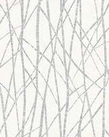 Vliestapete Astmuster Floral Weiß Dunkelgrau Glanz Novamur 6747-20 (3,91€/1Qm)