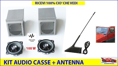 Kit Autoradio Per Panda 141 – 2 Casse Nere E Antenna, Compatibile 1986-2003, Modello KT60011N