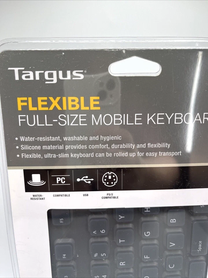Teclado móvil Targus flexible tamaño completo con cable para computadora portátil de viaje Foto 2 de 4