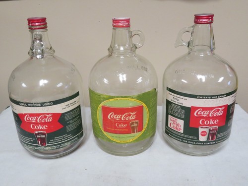 3 COCA COLA SYRUP BOTTLES ALL 3 ARE DIFFERENT YEARS