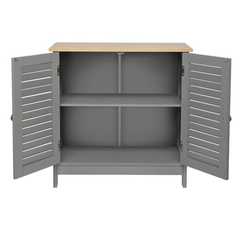 Two Doors Bathroom Shelves Unit Storage Cupboard Kitchen Office