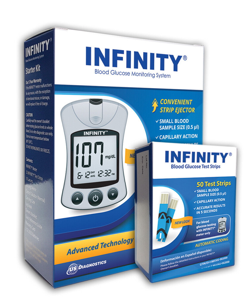 Infinity® Glucose Meter Kit With 50 Test Strips eBay