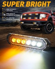 1x Grille Flush Surface Mount Strobe Lights White Amber Hazard Warning Kit A 1x Grille Flush Surface Mount Strobe Lights White Amber Hazard Warning Kit A