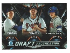 2019 Bowman Chrome Braves Draft Progression Rookies Waters Jenista Langeliers