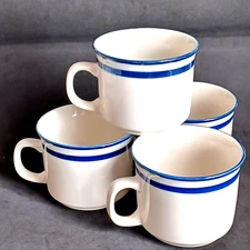 Coffee Tea Mugs Cup Elegance II Collection Mariner Blue White Colbalt $9.50 each