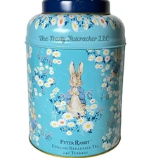 BEATRIX POTTER Peter Rabbit Blue Daisy Large Tin with 240 Teabags Easter E20