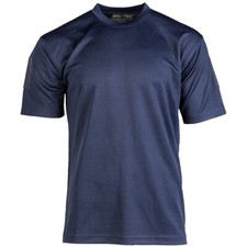Mil-Tec Tactical Quick Dry Short Sleeve Shirt Mens T-Shirt Polo Gym Dark Blue
