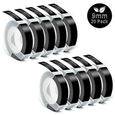 10PK DYMO Organizer Xpress Label Maker 3D Embossing Tape 520109 Black 3/8" 9mm