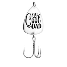 Reel Cool Dad. Engraved Fishing Hooks for Daddy Father Dad Papa Grandpa