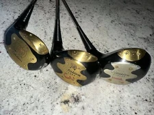 H&B PowerBilt Citation Genuine Persimmon Wood Men's RH Golf Clubs Woods 1 3 & 5