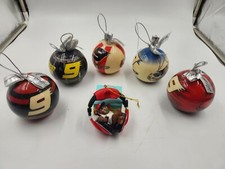 Lot Of 6 Vintage NASCAR Christmas Ball Ornaments