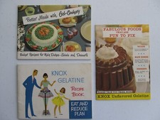 Lot of 3 Knox Unflavored Gelatine Recipe Booklets 1952 and 1961 Advertisement
