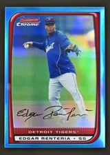 2008 Bowman Chrome #169 Edgar Renteria /150 Blue Refractor Detroit Tigers