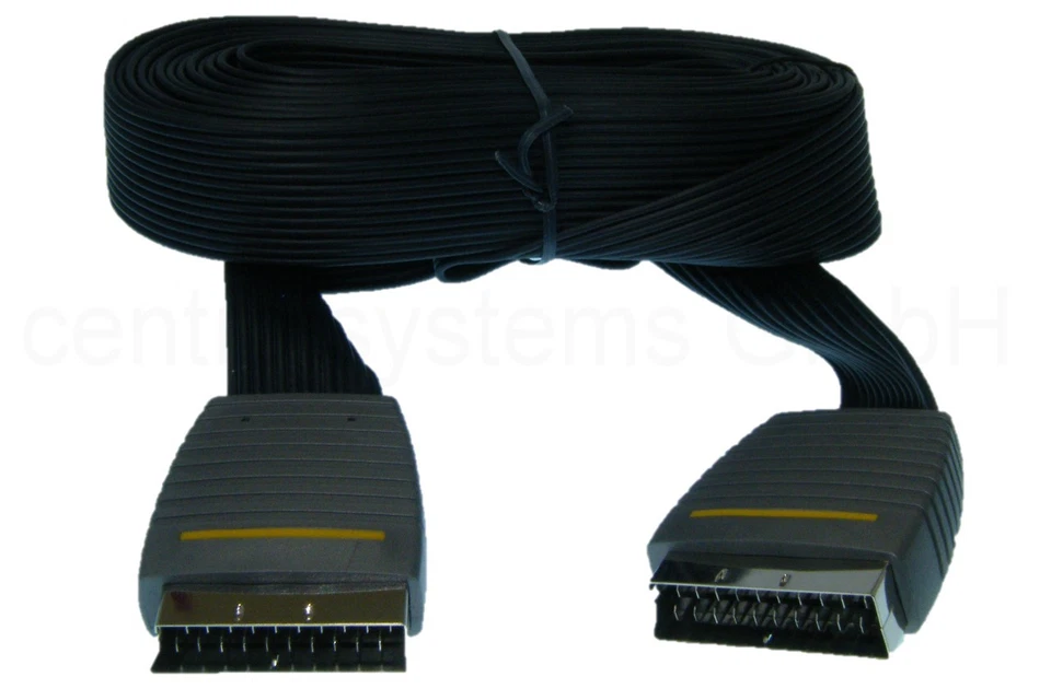 5m Scart Flachkabel Anschlußkabel - HIGH END Flachband Video Verbindungskabel - Bild 1 von 1
