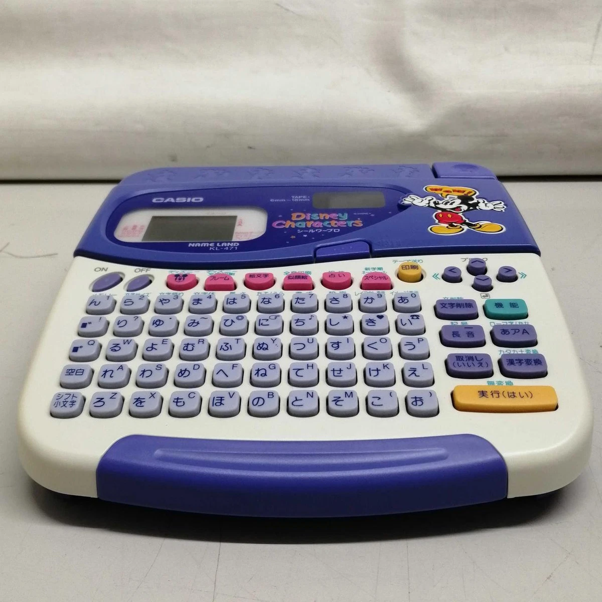 CASIO KL-471 Seal Word Processor Name Land Disney Characters Mickey Mouse Japan