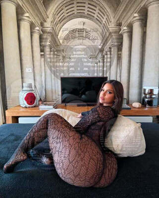 Thick Curvy Latina BBW Model Posing in Bodystocking 8x10 Premium Glossy