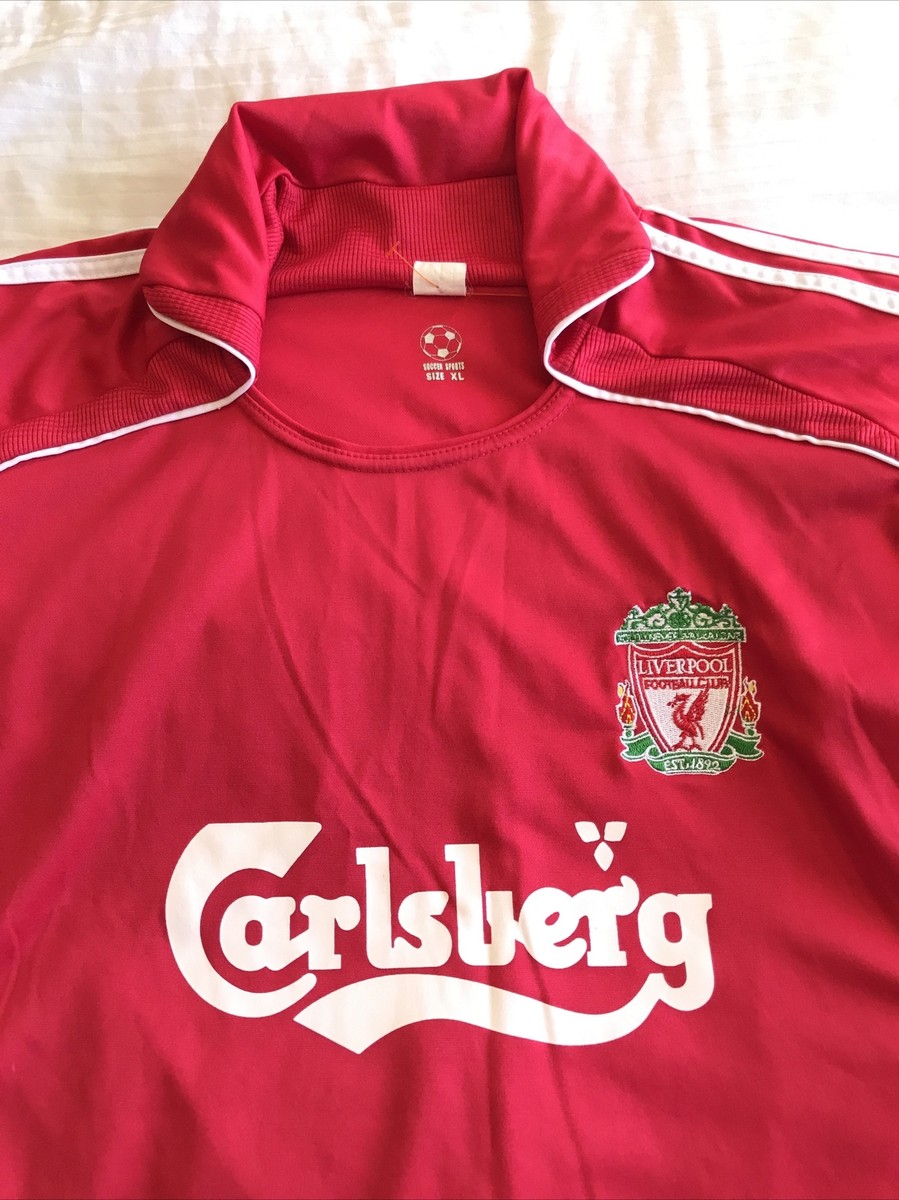 L.F.C. XXL レッドシャツ Carlsberg SOCCER SPORTS Carlsberg LIVERPOOL FOOTBALL red jersey Lrge (40