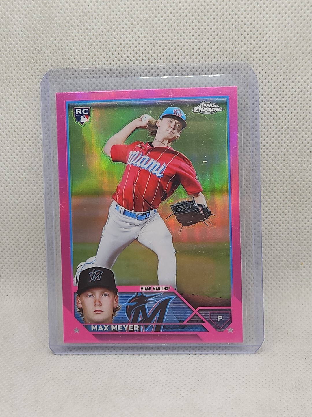 2023 Topps Chrome Max Meyer Rookie Miami Marlins #104 Pink Refractor