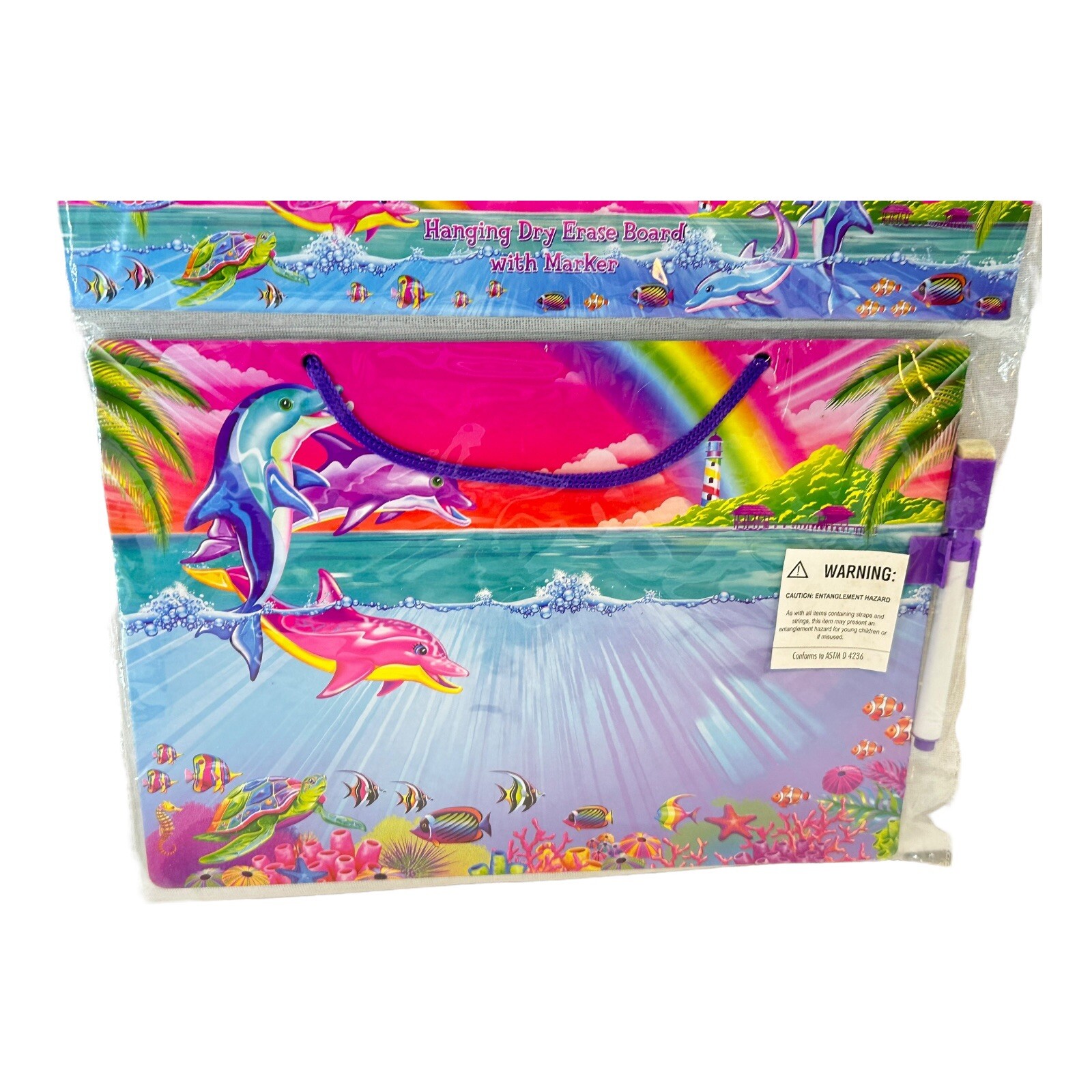 Lisa Frank ‘Dancing Dolphins’ Hanging Dry Erase Board w/ Marker 8x11