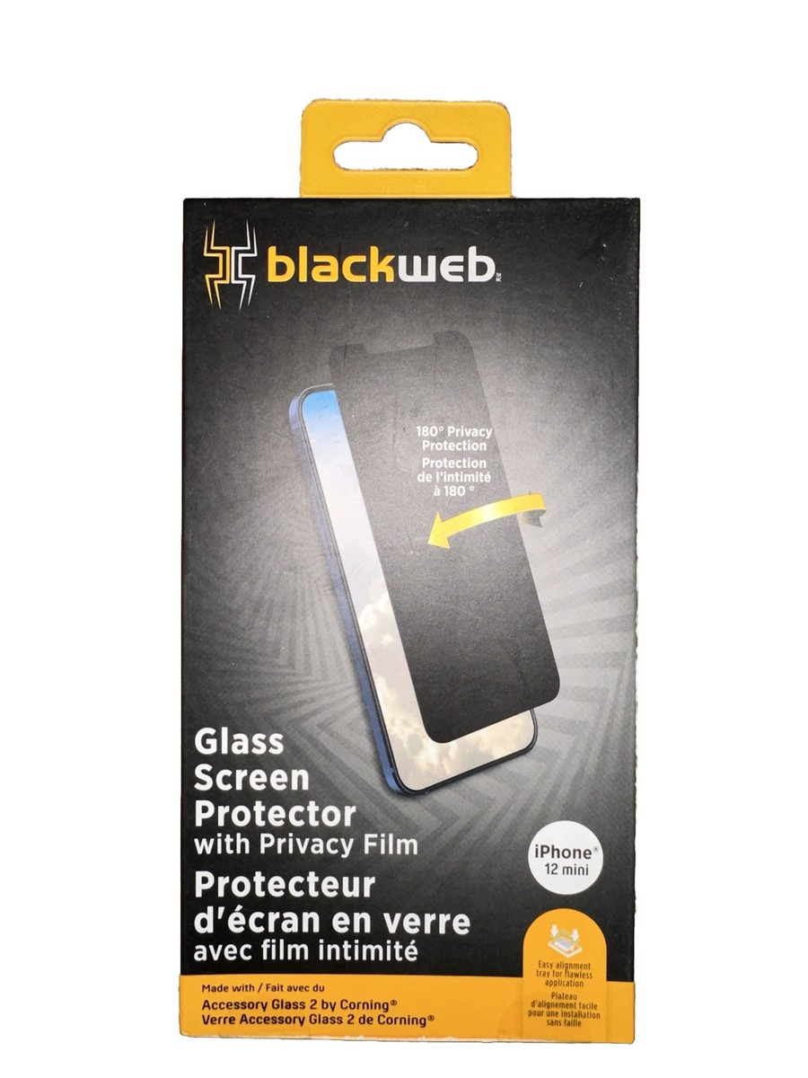 Blackweb CORNING Glass Screen Protector with Privacy Film For iPhone 12  Mini NIB