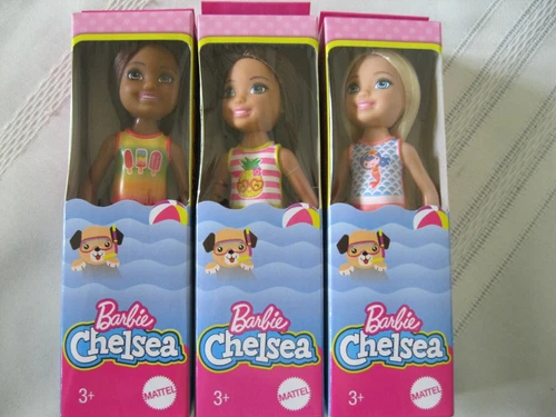 Barbie New Club Chelsea Doll Beach - Lot of 3 Dolls in Swim Suits