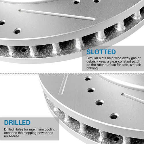 Front & Rear Drilled Brake Rotors Pads for 2007-2021 Toyota Tundra Sequoia LX570 - Picture 4 of 12