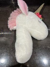 Plush Unicorn Wall Mount Hanging Nursery Room Decor White Pink Gold Decoration