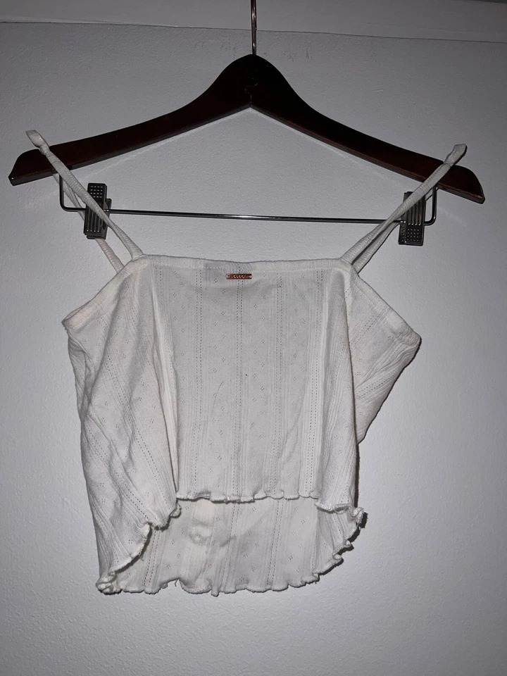 Volcom Tank Top with Buttons White Womens Size Small (4/6) - Image 2 of 3