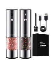 [Upgraded Larger Capacity] Electric Salt and Pepper Grinder Set Rechargeable ...