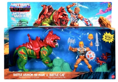Masters Of The Universe Origins Battlefield Warriors He-Man & Battle Cat Collect