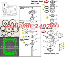 Paslode Coil Roofing Nailer 3175-RCU O ring + Cyl Seal 402725 + Cap Gasket Kit