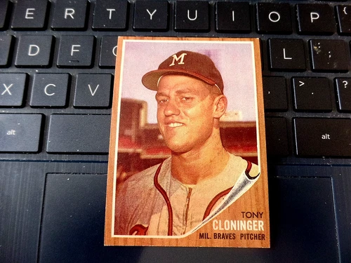 1962 Topps Baseball 63 Cloninger BRAVES PITCHER LiteWear EXMT $1.00 Max SHIPPING