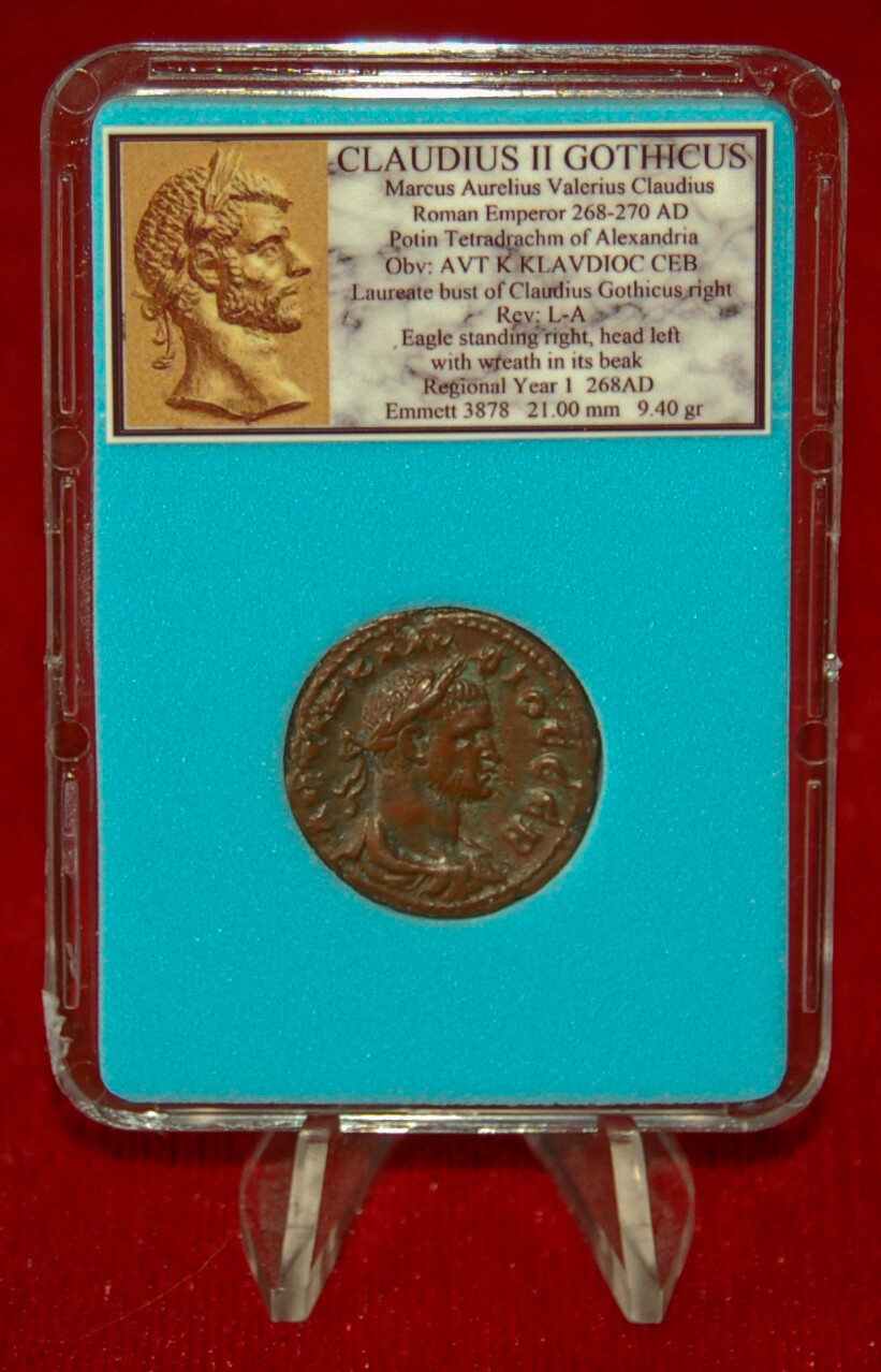 Ancient Roman Empire Coin CLAUDIUS GOTHICUS Alexandria Eagle MUSEUM QUALITY COIN Krajowa cena zysku