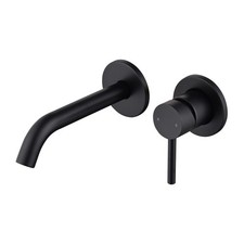 Image of Black Wall Mounted Basin Mixer Tap - Arissa ARIMB004