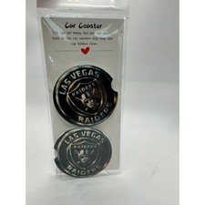 Las Vegas Raiders Ceramic Car Coaster Set of 2 NFL Absorbent Cup Holder Inserts