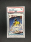 2023 Topps Three LeBron James Raindrops Signatures Auto Bronze /15 PSA 9 On Card