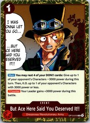 One Piece TCG - But Ace Here Said You Deserved It!! (OP13-019) - Carrying On His Will - Rare Foil