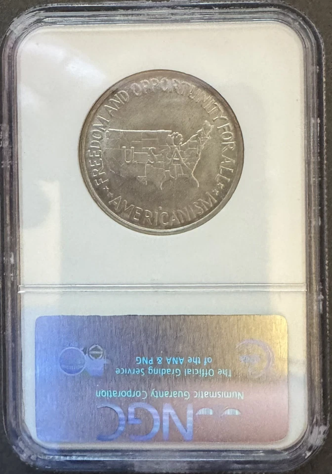 1952-D NGC MS64 Washington/Carver Commemorative Half Dollar Free US Shipping - Image 2 of 2