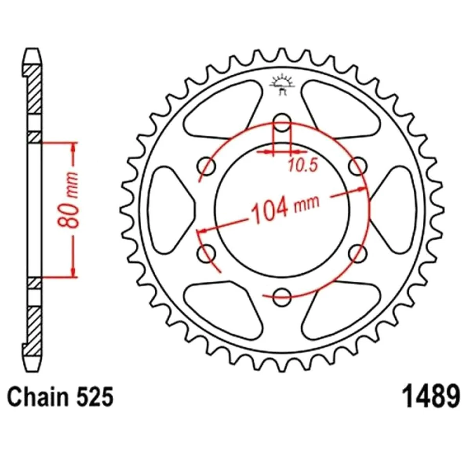 Kit trasmissione catena 13 42 DID 525 ZVMX2 per Kawasaki 1000 Z1000 2012-2012 Foto 3 de 4