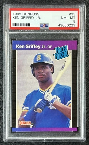 KEN GRIFFEY JR. PSA 8 1989 DONRUSS #33 RATED ROOKIE RC MARINERS 223