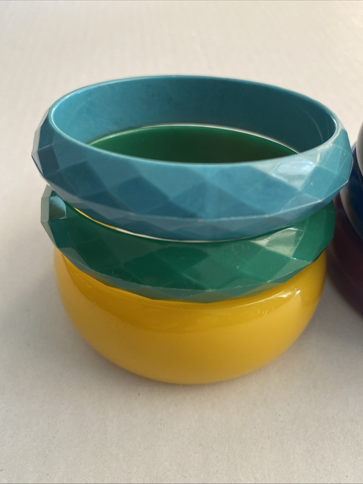 Vintage Plastic Bangle Bracelets--Multicolored--S… - image 4