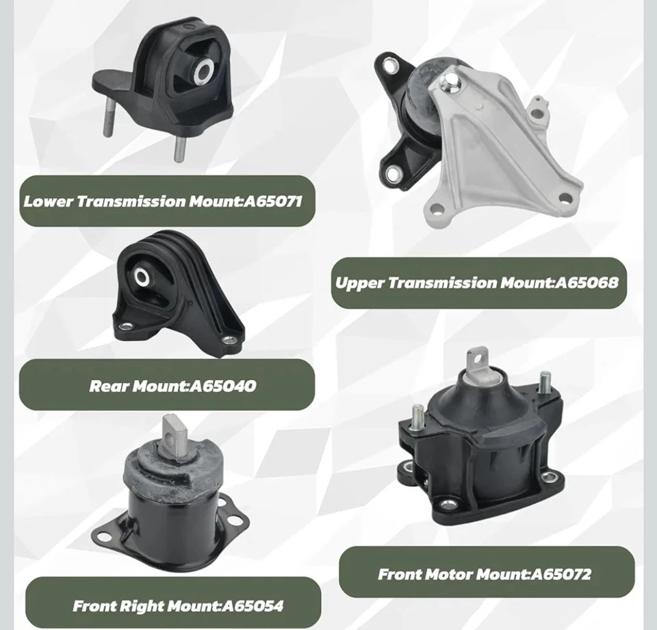 Engine Motor Mount Set for Honda Accord 2.4L Auto Transmission - Image 2 of 4