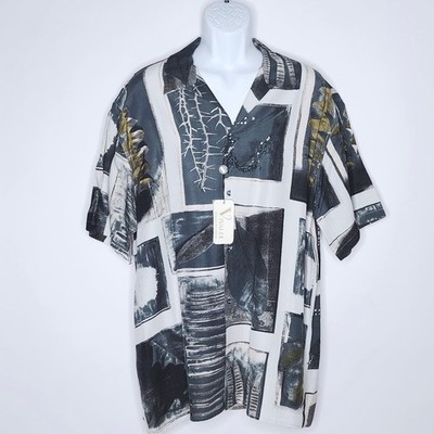 VIVALDI Mens Rayon Linen Blend Shirt Made in Italy NWT Sz. XL Miami Sopranos